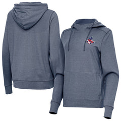 Boston Red Sox Antigua Women's Justice Stars and Stripes Team Logo Pullover Hoodie - Heather Navy Hoodies