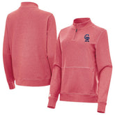 Colorado Rockies Antigua Women's Crush Stars and Stripes Team Logo Quarter-Zip Pullover Top - Heather Red Pullover