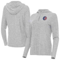 Chicago Cubs Antigua Women's Daybreak Quarter-Zip Hoodie - Heather Gray Hoodies