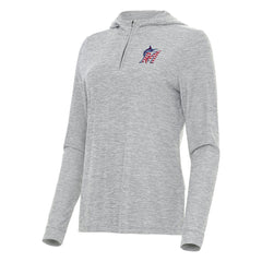Miami Marlins Antigua Women's Daybreak Quarter-Zip Hoodie - Heather Gray Hoodies