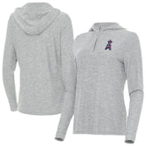 Los Angeles Angels Antigua Women's Daybreak Quarter-Zip Hoodie - Heather Gray Hoodies