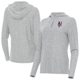New York Mets Antigua Women's Daybreak Quarter-Zip Hoodie - Heather Gray Hoodies