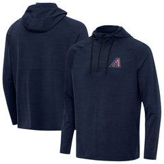 Arizona Diamondbacks Antigua Spikes Stars and Stripes Team Logo Quarter-Zip Pullover Hoodie - Heather Navy Hoodies