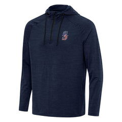 Seattle Mariners Antigua Spikes Stars and Stripes Team Logo Quarter-Zip Pullover Hoodie - Heather Navy Hoodies
