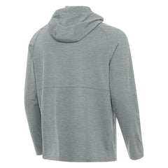 Cincinnati Reds Antigua Spikes Stars and Stripes Team Logo Quarter-Zip Pullover Hoodie - Heather Gray Hoodies