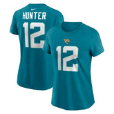 Travis Hunter Jacksonville Jaguars Women's Name & Number T-Shirt Teal