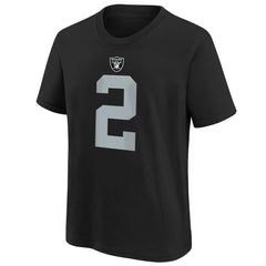 Ashton Jeanty Las Vegas Raiders Youth 2025 NFL Draft First Round Pick Name & Number T-Shirt Black
