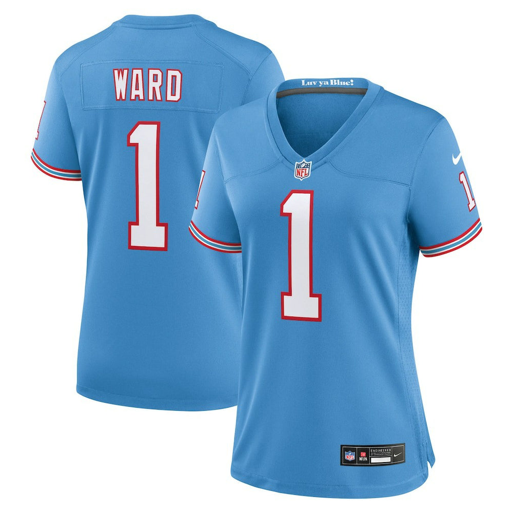 NFL Cam Ward Tennessee Titans Women's 2025 NFL Draft 2nd Alternate Game Jersey - Light Blue