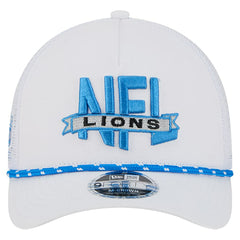 Detroit Lions New Era NFL 9FORTY A-Frame M-Crown Adjustable Trucker Hat White