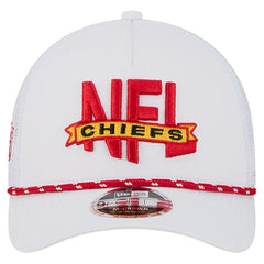 Kansas City Chiefs New Era NFL 9FORTY A-Frame M-Crown Adjustable Trucker Hat White