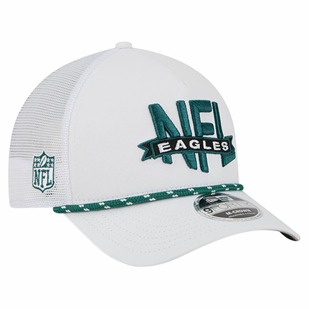 Philadelphia Eagles New Era NFL 9FORTY A-Frame M-Crown Adjustable Trucker Hat White