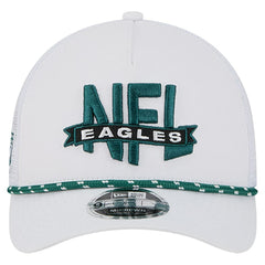 Philadelphia Eagles New Era NFL 9FORTY A-Frame M-Crown Adjustable Trucker Hat White