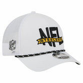 Pittsburgh Steelers New Era NFL 9FORTY A-Frame M-Crown Adjustable Trucker Hat White