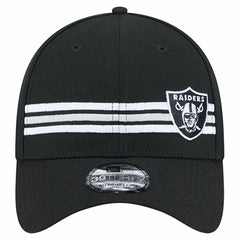 Las Vegas Raiders New Era Stripes 39THIRTY Flex Hat Black