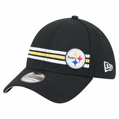 Pittsburgh Steelers New Era Stripes 39THIRTY Flex Hat Black