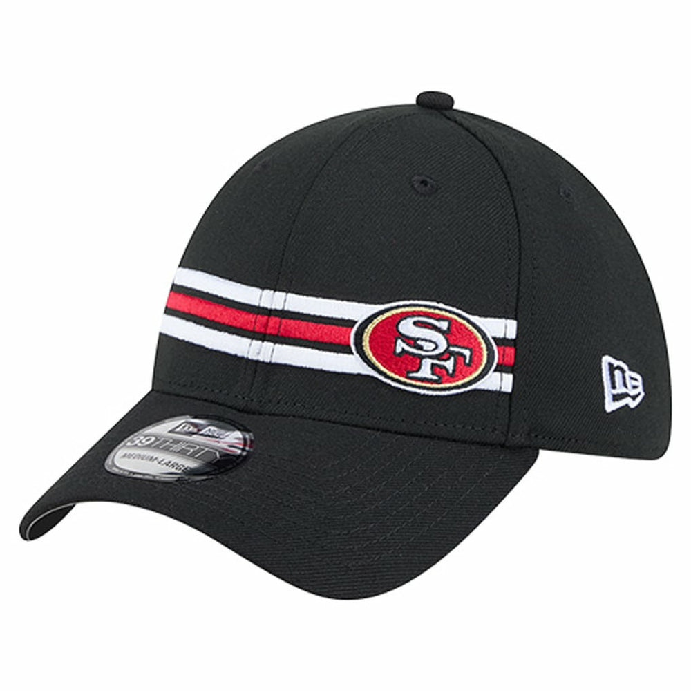 San Francisco 49ers New Era Stripes 39THIRTY Flex Hat Black