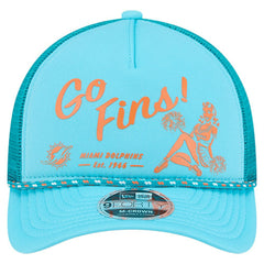 Miami Dolphins New Era Gas Station 9FORTY A-Frame M-Crown Adjustable Trucker Hat Aqua