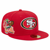 San Francisco 49ers New Era Group Chat 59FIFTY Fitted Hat Scarlet