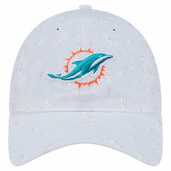 Miami Dolphins New Era Women's Floral 9TWENTY Adjustable Hat White