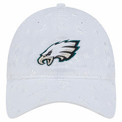 Philadelphia Eagles New Era Women's Floral 9TWENTY Adjustable Hat White