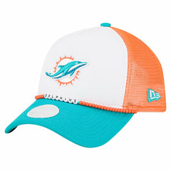 Miami Dolphins New Era Women's Friendship Bracelet 9FORTY Adjustable Hat White/Aqua