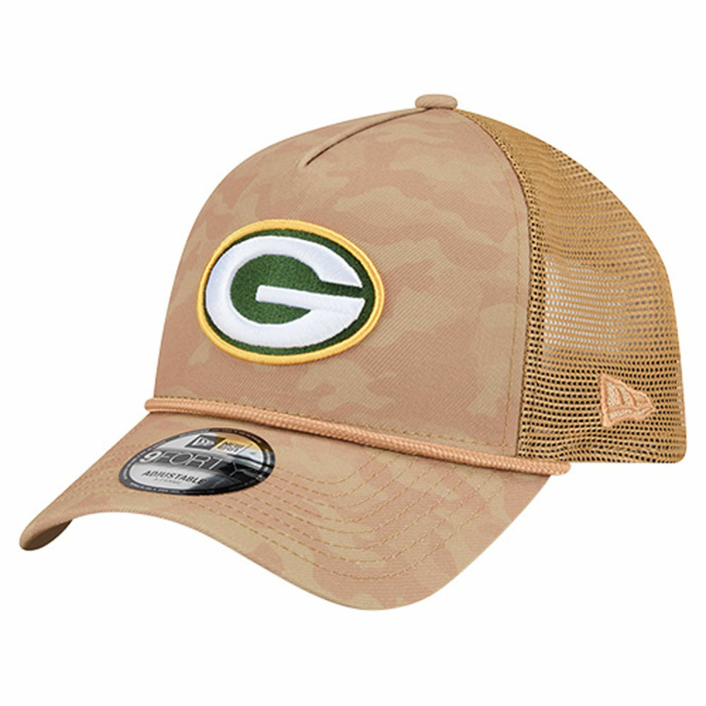 Green Bay Packers New Era Wheat Camo 9FORTY Adjustable Hat Tan
