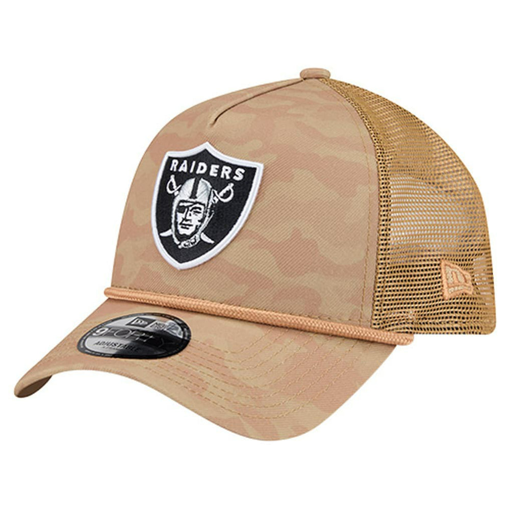 Las Vegas Raiders New Era Wheat Camo 9FORTY Adjustable Hat Tan