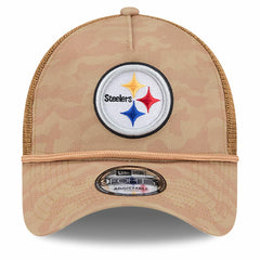 Pittsburgh Steelers New Era Wheat Camo 9FORTY Adjustable Hat Tan