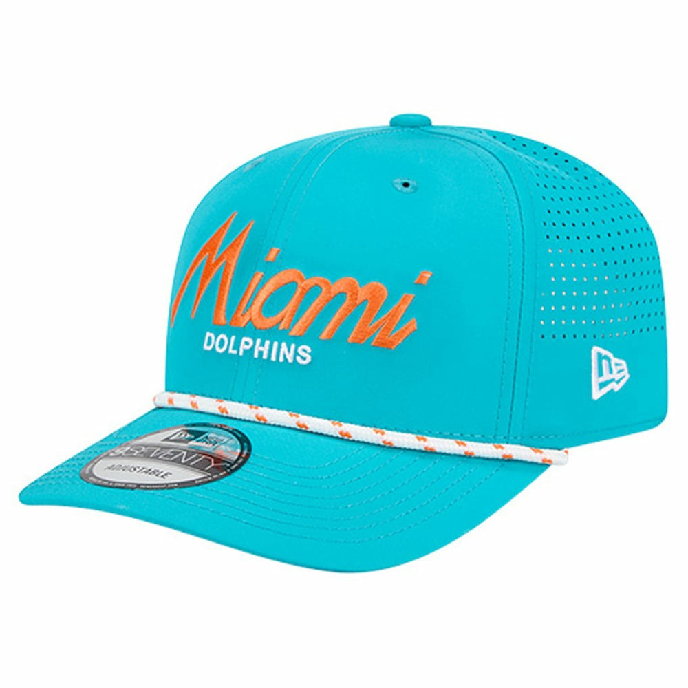 Miami Dolphins New Era Script 9SEVENTY Adjustable Hat Aqua