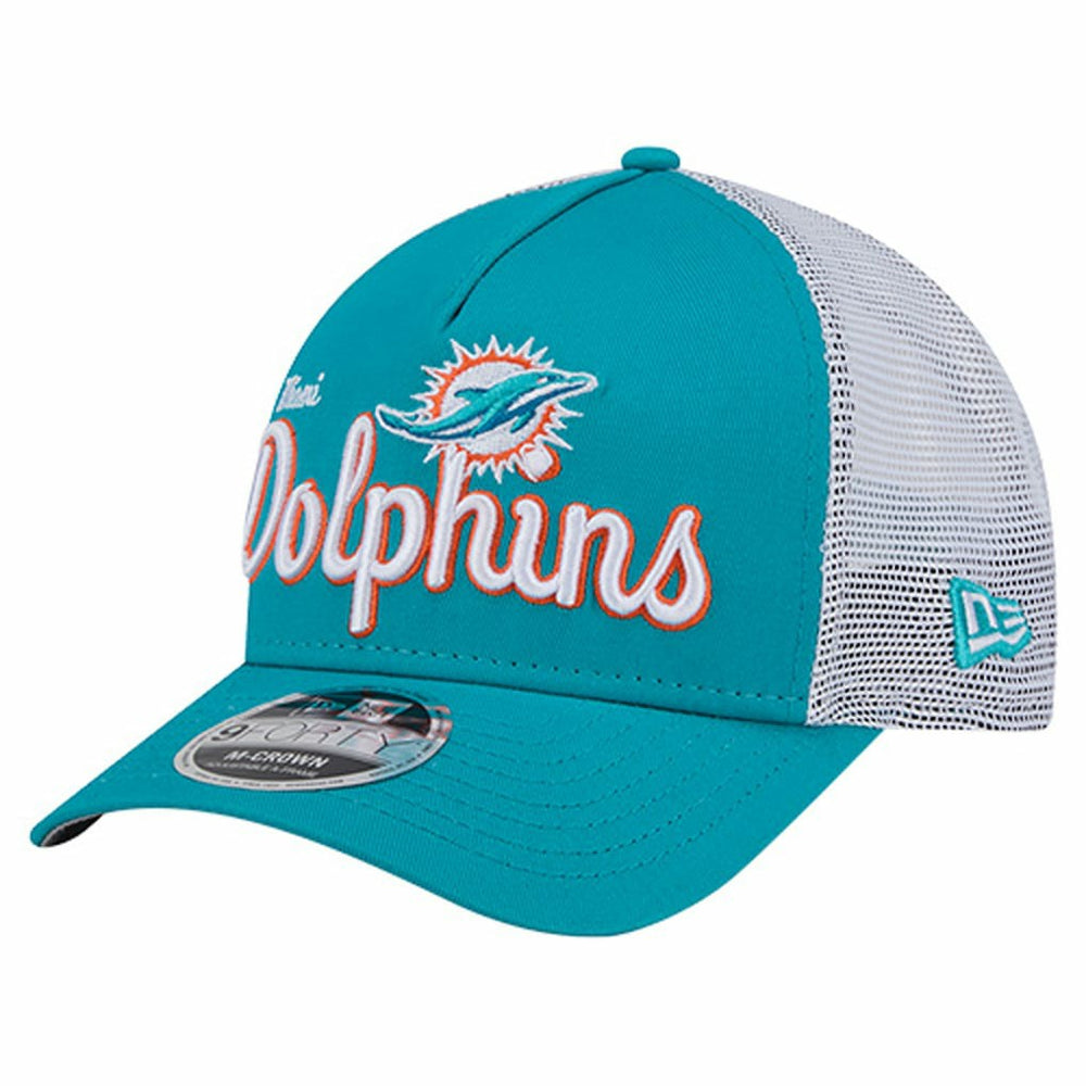 Miami Dolphins New Era Side Lines 9FORTY Adjustable Hat Aqua