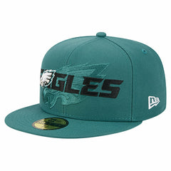 Philadelphia Eagles New Era Overlap Wordmark 59FIFTY Fitted Hat Midnight Green