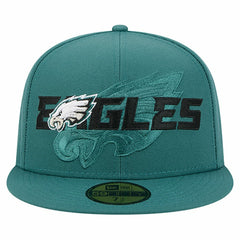 Philadelphia Eagles New Era Overlap Wordmark 59FIFTY Fitted Hat Midnight Green