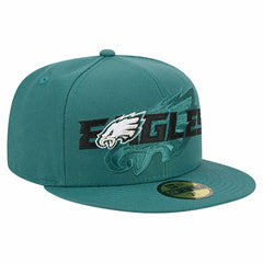 Philadelphia Eagles New Era Overlap Wordmark 59FIFTY Fitted Hat Midnight Green