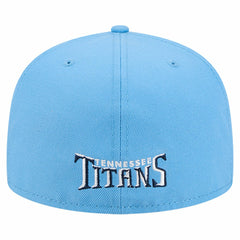 Tennessee Titans New Era Overlap Wordmark 59FIFTY Fitted Hat Light Blue