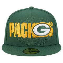 Green Bay Packers New Era Overlap Wordmark 59FIFTY Fitted Hat Green