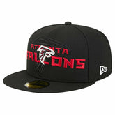 Atlanta Falcons New Era Overlap Wordmark 59FIFTY Fitted Hat Black