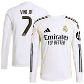 Vini Jr. Real Madrid 2025/26 Home Long Sleeve Jersey White