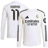 Rodrygo Real Madrid 2025/26 Home Long Sleeve Jersey White sale