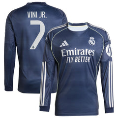 Vini Jr. Real Madrid 2025/26 Home Long Sleeve Replica Player Jersey Blue