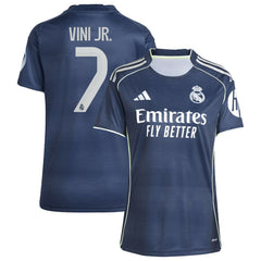 Vini Jr. Real Madrid Women's 2025/26 Away Replica Player Jersey Blue
