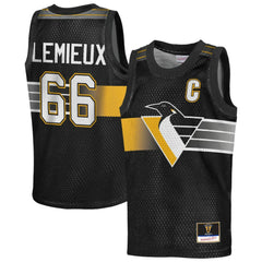 NHL Mario Lemieux Pittsburgh Penguins Mitchell & Ness Youth Maxxed Out Fashion Basketball Jersey - Black