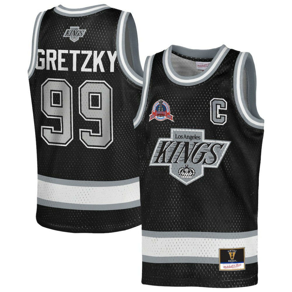 NHL Wayne Gretzky Los Angeles Kings Mitchell & Ness Youth Maxxed Out Fashion Basketball Jersey - Black