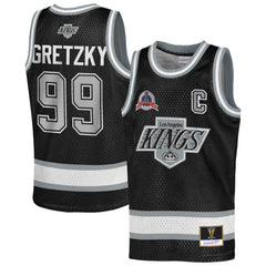 NHL Wayne Gretzky Los Angeles Kings Mitchell & Ness Youth Maxxed Out Fashion Basketball Jersey - Black