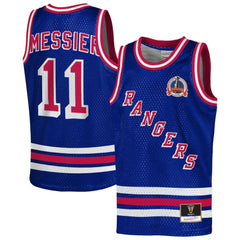 NHL Mark Messier New York Rangers Mitchell & Ness Youth Maxxed Out Fashion Basketball Jersey - Blue
