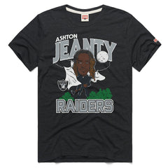 Ashton Jeanty Las Vegas Raiders Homage Unisex Caricature Player Graphic Tri-Blend T-Shirt Charcoal