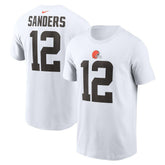 Shedeur Sanders Cleveland Browns 2025 NFL Draft Name & Number T-Shirt White