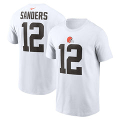 Shedeur Sanders Cleveland Browns 2025 NFL Draft Name & Number T-Shirt White