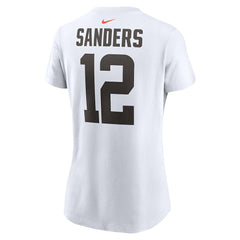 Shedeur Sanders Cleveland Browns Women's 2025 NFL Draft Name & Number T-Shirt White