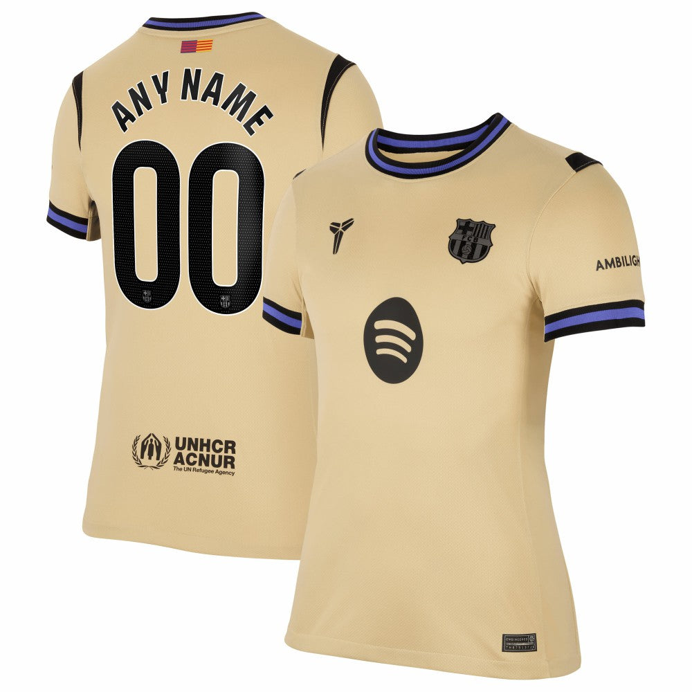Barcelona Women's 2025/26 Away Stadium Replica Custom Jersey Gold shop