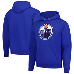 NHL Edmonton Oilers Champion Primary Logo 1-Hit Pullover Hoodie - Royal